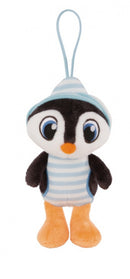 knuffel met hanger penguïn Koosy 14 cm pluche zwart