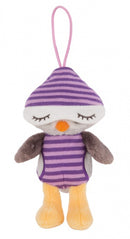 knuffel met hanger uil Olafina 14 cm pluche paars