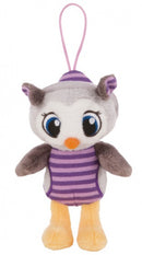 knuffel met hanger uil Olafina 14 cm pluche paars