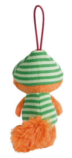 knuffel met hanger vos Finjo 14 cm pluche oranje