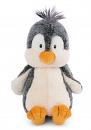 knuffel Penguin Icaak junior 20 cm pluche grijs/oranje