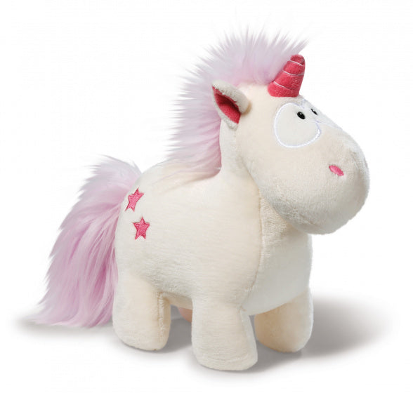 knuffel Theodor junior 32 cm fleece/polyester roze/wit