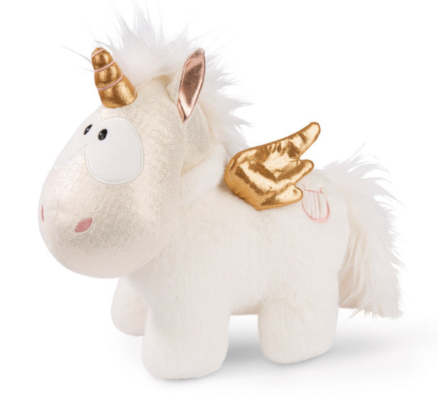 knuffel Unicorn Angel junior 45 cm pluche roze/goud