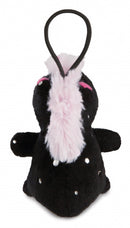 knuffel Unicorn Carbon junior pluche 8 cm zwart/paars