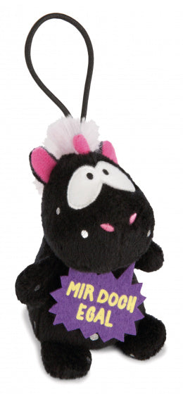 knuffel Unicorn Carbon junior pluche 8 cm zwart/paars