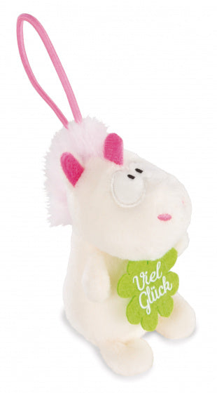knuffel Unicorn Theodor junior pluche 8 cm groen//wit