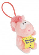 knuffel Unicorn Merry junior pluche 8 cm roze/geel
