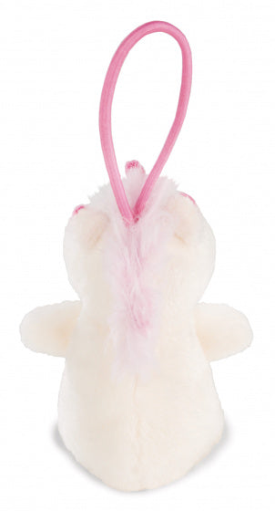knuffel Unicorn Theodor junior pluche 8 cm roze/wit