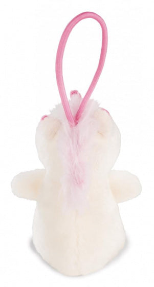 knuffel Unicorn Theodor junior pluche 8 cm wit/geel