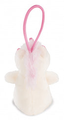 knuffel Unicorn Theodor junior pluche 8 cm wit/groen