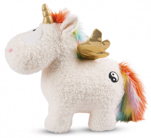 knuffel Unicorn Yang 15 x 13 cm pluche/polyester wit