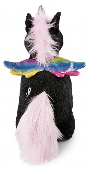 knuffel Unicorn Yin 25 x 22 cm pluche/polyester zwart