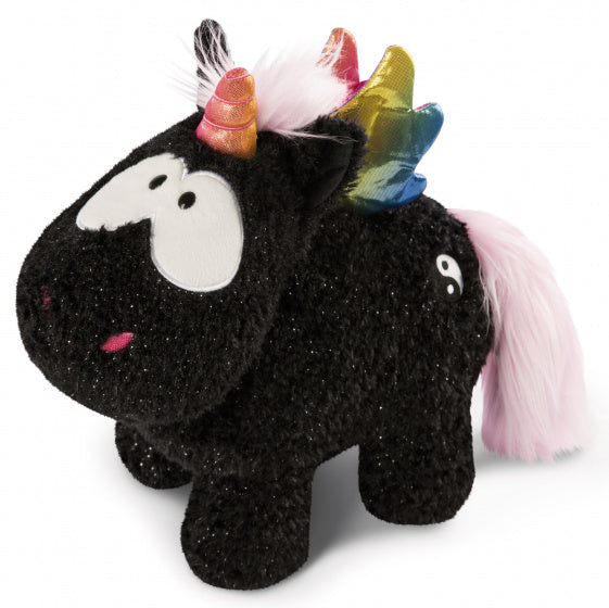 knuffel Unicorn Yin 34 x 32 cm pluche/polyester zwart