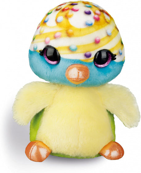knuffel vogel junior 22 cm pluche geel/blauw