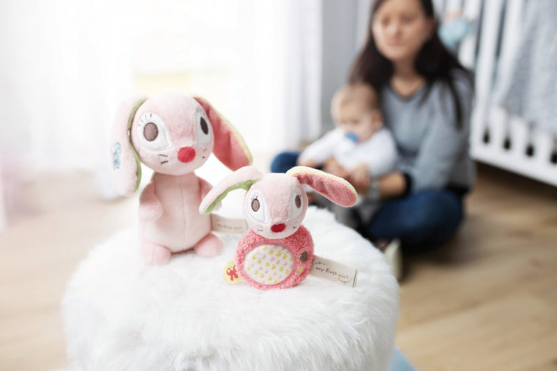 knuffeldier konijn 3D Hopsalie 17,5 cm pluche roze