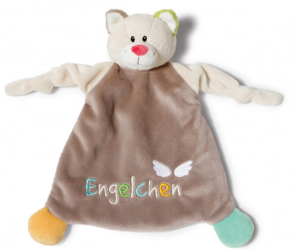 knuffeldoekje Cat 27 x 24 x 6,5 cm pluche bruin 
