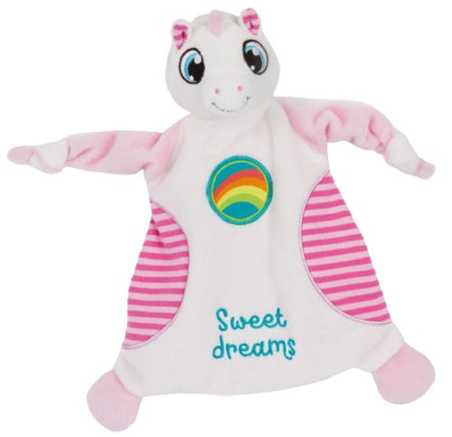 knuffeldoekje eenhoorn Fyala 28 x 24 cm polyester roze