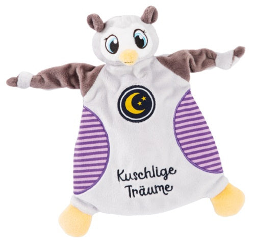 knuffeldoekje uil Olafina 28 x 24 cm polyester grijs