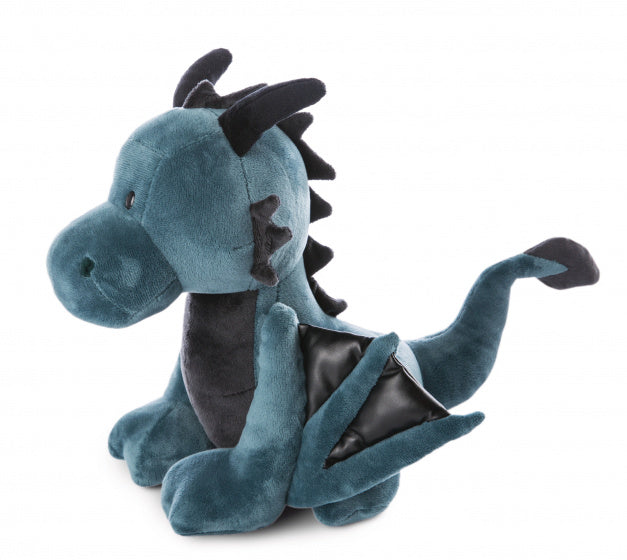 knuffeldraak Ivar junior 20 cm pluche blauw/zwart