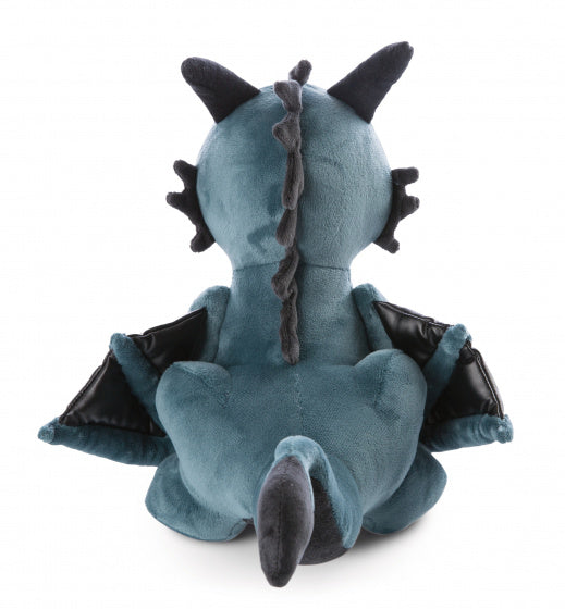 knuffeldraak Ivar junior 20 cm pluche blauw/zwart