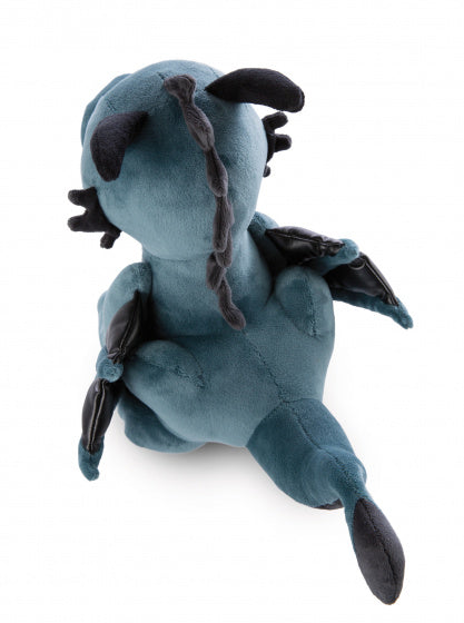 knuffeldraak Ivar junior 20 cm pluche blauw/zwart