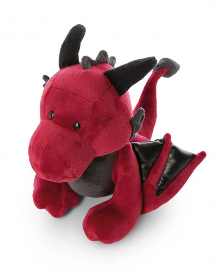 knuffeldraak Eldor junior 45 cm pluche rood/zwart