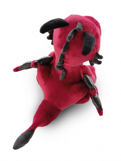 knuffeldraak Eldor junior 45 cm pluche rood/zwart