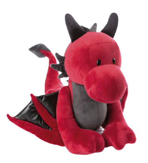 knuffeldraak Eldor junior 45 cm pluche rood/zwart