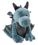knuffeldraak Ivar junior 45 cm pluche blauw/zwart