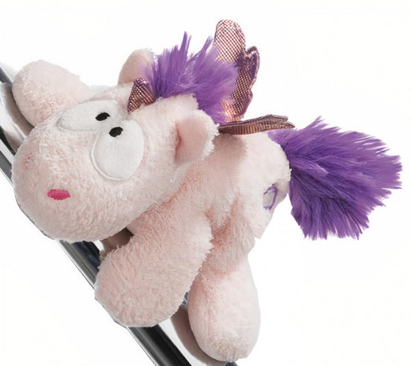 knuffeleenhoorn junior 12 cm pluche roze/paars