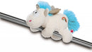 knuffeleenhoorn junior 12 cm pluche wit/blauw