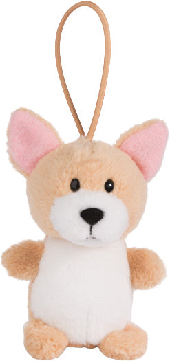 knuffelhanger Chihuahua junior 8 cm pluche beige/wit