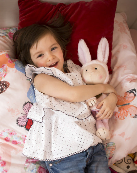 knuffelkonijn La La Bunnie junior 30 cm pluche roze/goud