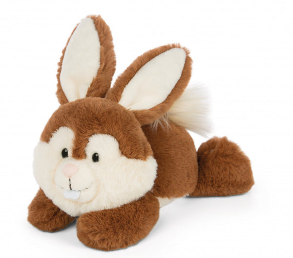 knuffelkonijn Poline liggend 20 cm pluche/polyester bruin