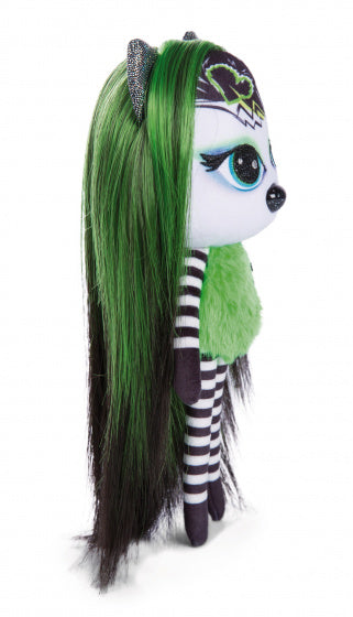 knuffelpop Pixidoos Bami 20 cm pluche zwart/groen