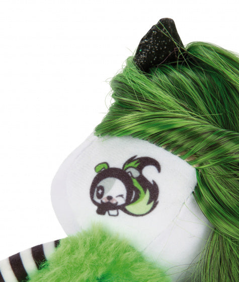 knuffelpop Pixidoos Bami 20 cm pluche zwart/groen