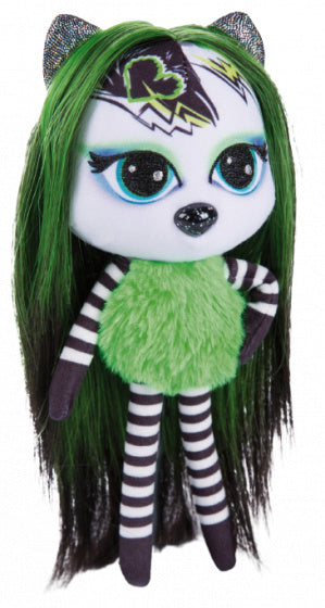 knuffelpop Pixidoos Bami 20 cm pluche zwart/groen
