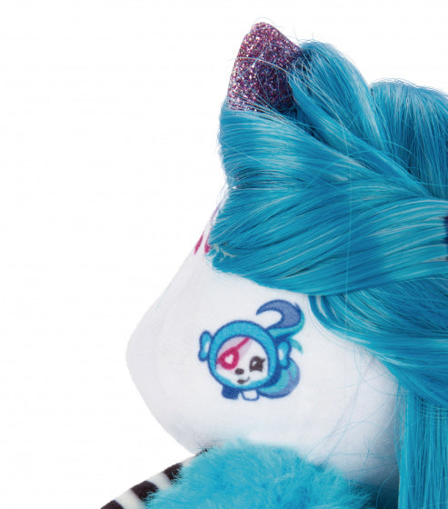 knuffelpop Pixidoos Nali 20 cm pluche zwart/blauw