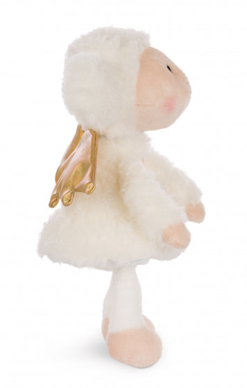 knuffelschaap La La Lammie junior 30 cm pluche wit/goud