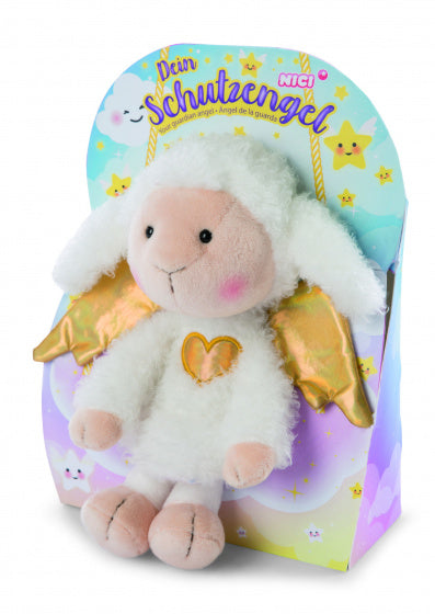 knuffelschaap La La Lammie junior 30 cm pluche wit/goud