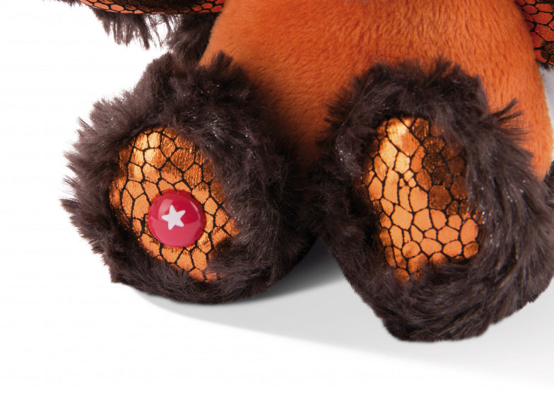 knuffel Wakiki Glubschis junior 17 x 15 cm bruin/oranje