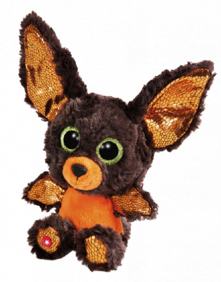knuffel Wakiki Glubschis junior 17 x 15 cm bruin/oranje