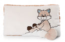 kussen Snow Fox junior 43 x 25 cm polyester bruin/beige