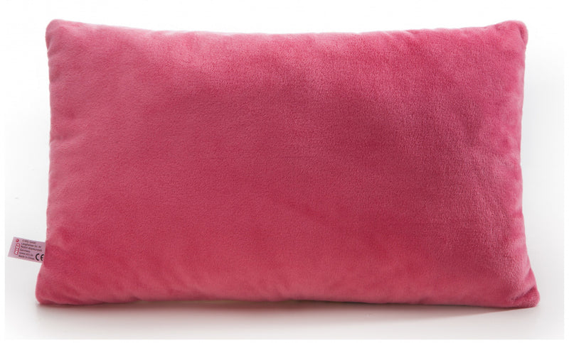 kussen Theodor junior 43 x 25 cm pluche roze/wit