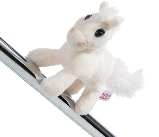knuffelmagneet Paard junior 11,5 cm polyester wit
