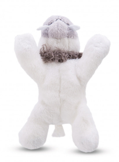 magneet sabeltandijsbeer junior 11 cm polyester wit/bruin