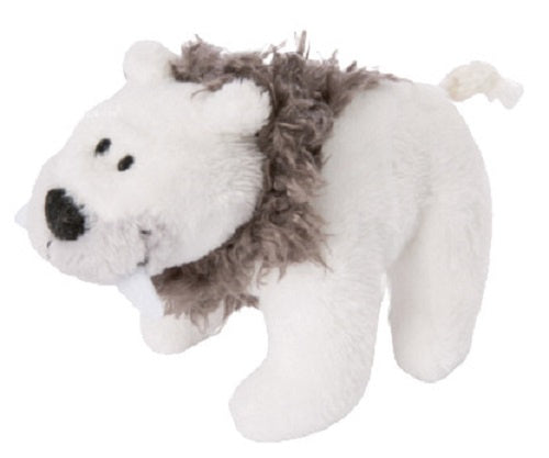 magneet sabeltandijsbeer junior 11 cm polyester wit/bruin