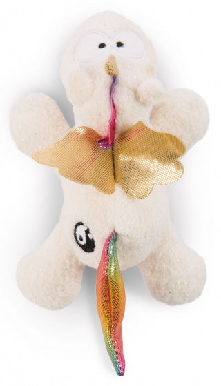 magneet Unicorn Yang 8 x 12 cm pluche/polyester wit