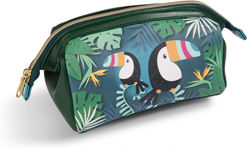 make-up tasje 18 x 12 cm kunstleer groen