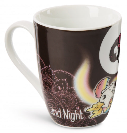 mok Yin & Yang junior 310 ml porselein wit/zwart